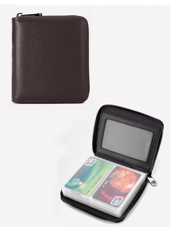 Faux Leather Solid Color Credit Card Wallet